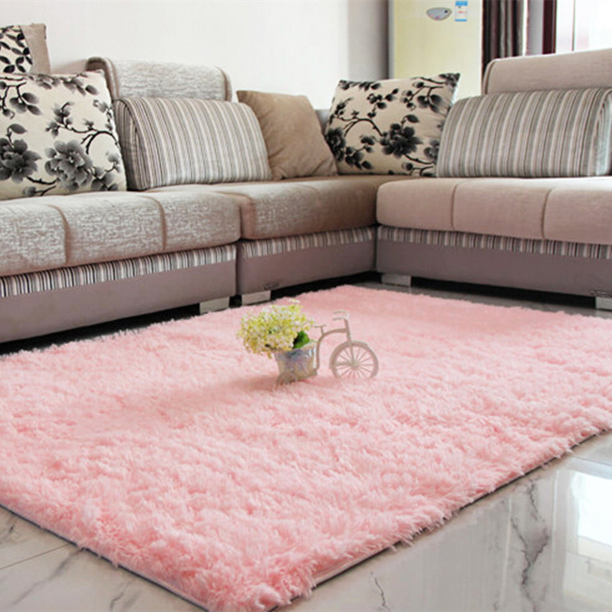 63x48 Inch Area Rug with Flower Rose and Peonies Floor Rug,Non-Slip Large Carpet for Bedroom,Living Room,Kids Room 