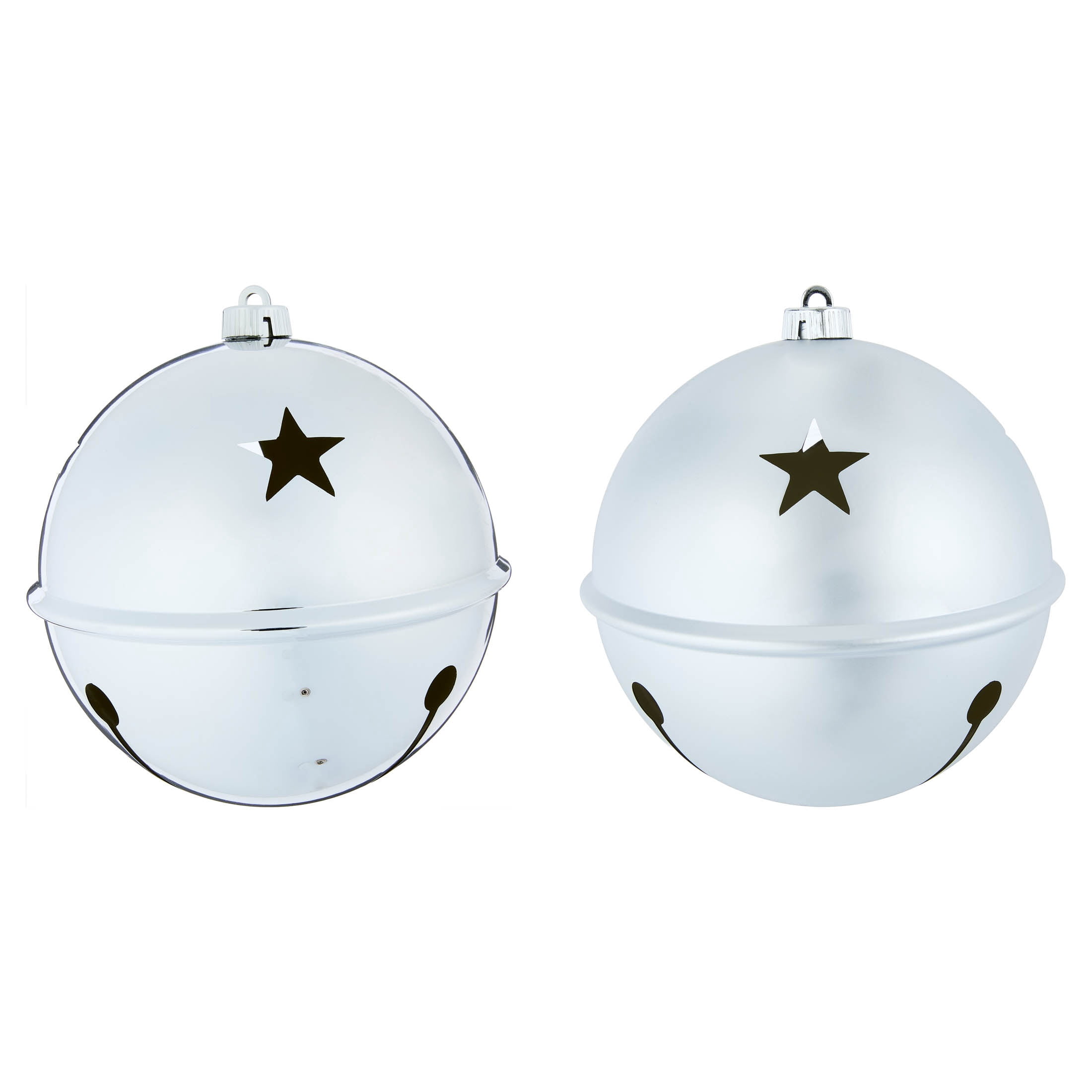 2-Count Silver Jumbo Bell Shatterproof Christmas Ornaments, 8", by Holiday Time