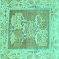 thumbnail image 1 of Ahgly Company Indoor Square Abstract Turquoise Blue Modern Area Rugs, 5' Square, 1 of 4