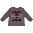 thumbnail image 3 of Inktastic Queens Are Born in January Boys or Girls Long Sleeve Toddler T-Shirt, 3 of 5