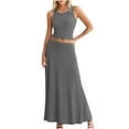 thumbnail image 7 of 2 Piece Skirt Set for Women Sleeveless/Short Sleeve Top with Flowy Maxi Skirts Elegant 2pc Dress Sets, 7 of 7