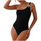 thumbnail image 2 of Traje de baño de una pieza para mujer, conjunto de bikini para mujer, traje de baño de poliéster de una pieza de color liso, estilo casual y a la moda para mujer., 2 of 5