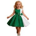 thumbnail image 4 of Kids Girls Dress Green Sleeveless Princess Birthday Dresses Graduation Gift 6-7 Years, 4 of 6
