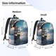 thumbnail image 2 of Disketp Moonlit Sea Sailboat Mochila de Lona Estampada, Mochila Escolar de Viaje Ligera para Estudiantes y Portátil-Medium, 2 of 5