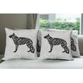 thumbnail image 6 of Ambesonne Saying Throw Pillow Cover 4 Pack, German Shepherd Dog Doodle, 24", Pale Grey Black White, 6 of 7
