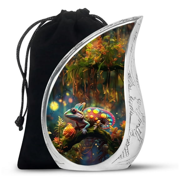 PARHUS Colorful Chameleon's Teardrop Urn, Cremation Urns for Human Ashes, Urn for Ashes for Women, Urn for Ashes Adult Male, Burial Urns for Adult Human Ashes, Large Urn for Human Ashes 10 Inches