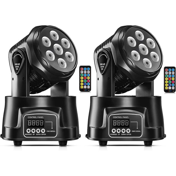 Linterna frontal móvil U`King para iluminación de escenario, RGBW, 7 x 10 W (juego de 2)