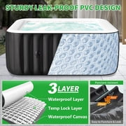 Outdoor Inflatable Hot Tub for 4-6 Person Square - 73 inch Portable Hottub Spa with Control Panel, Blow Up Spa Bathtub with 130 Soothing Bubble Air Jets, Cover, 2 Filter, 240 Gallon