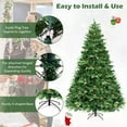 thumbnail image 4 of Gymax Pre-Lit 8' Premium Spruce Artificial Christmas Tree Hinged 660 LED Lights Pine Cones, 4 of 10