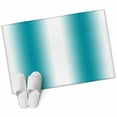thumbnail image 2 of 2x3 Door Mat Rug, Teal White Ombre Non-Skid Rubber Backing Large Rectangle Rugs - Living Room Bedroom Home Office, Modern Abstract Art Farmhouse Gradient Indoor Floor Mat Carpets Washable Rug, 2 of 9