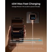 Anker Smart Display Charger,Anker Nano 45W Fast Charging USB C Charger with Smart Recognition,Built-in Care Mode,Compact with 180°Foldable Plug,Compatible for iPhone 17/16/15 Series(Black)