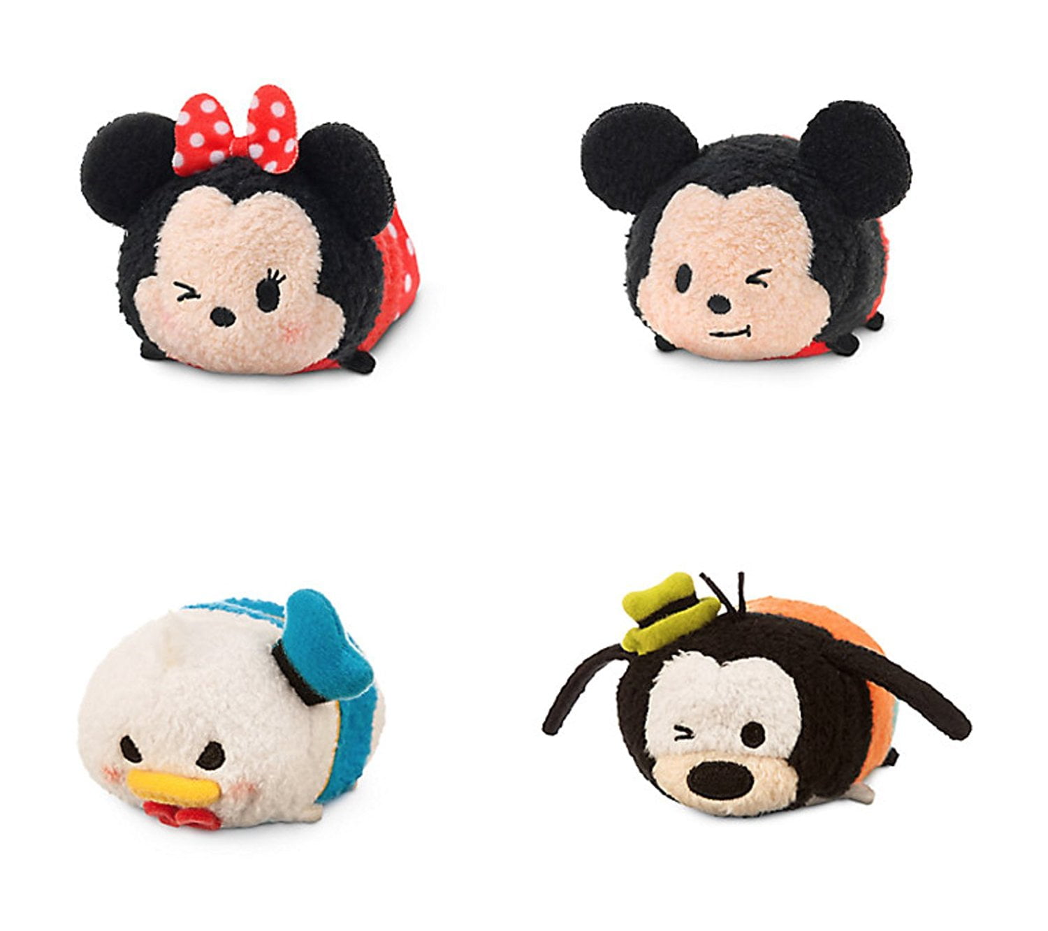 Disney Store Mexico 2 pc set Mickey and Minnie Mouse 3 1/2" Mini Tsum Tsum Plush 