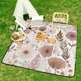 thumbnail image 6 of Pretty Pink Floral Seamless Pattern Picnic Blanket Waterproof Outdoor Beach Blanket Hand-held Pad Suitable for Travel, Camping, Beach, Family Gatherings, 6 of 7