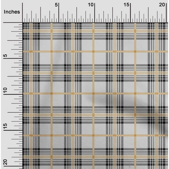 oneOone Silk Tabby Fabric Tartan Check Print Fabric By Yard 42 Inch Wide