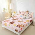 thumbnail image 4 of Feelyou Happy Birthday Kids Queen Sheet Sets, Kawaii Pig Cow Horse Flat Sheet, Cartoon Animal Party Queen Fitted Sheet, Lightweight Room Decor, 4-Piece, 4 of 7