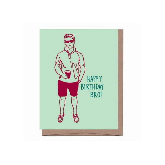 Funny Happy Birthday Card for Bros - Blank Inside with Envelope - Perfect for Celebrating Your Best Bud