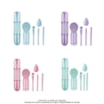 thumbnail image 1 of Set de mini brochas de maquillaje travel size Equate 4 brochas y 1 mini esponja con estuche, 1 of 4