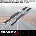 thumbnail image 3 of TrailFX Nerf Bar A1543S TFX 4 Oval Tube Side Steps; With Step Pads; 4 Inch Oval Straight; Polished; Stainless Steel; With Welded End Caps; Rocker Panel Mount, 3 of 3