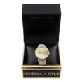 thumbnail image 3 of Kendall + Kylie Gold Tone with Textured Black Patent Leather Strap Analog Watch, 3 of 4