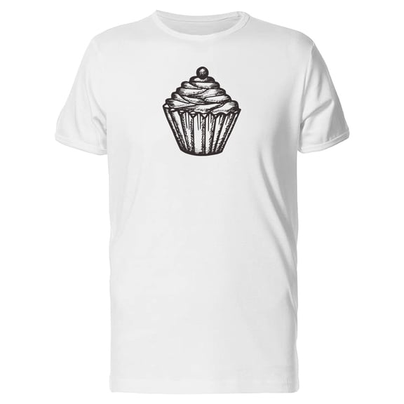 Sketch Of A Cupcake With A Berry Tee Men's -Image by Shutterstock