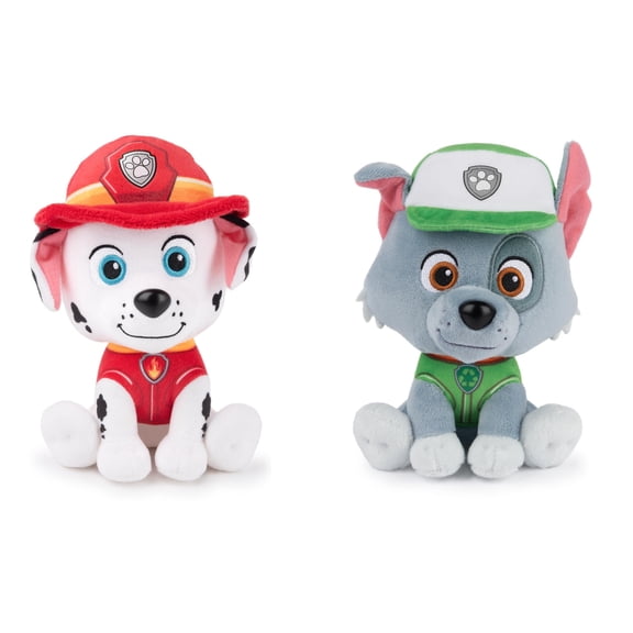 Gund Paw Patrol Plush Bundle of 2, 6 inch Marshall and Rocky Officially Licensed