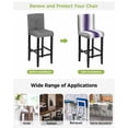 thumbnail image 3 of Gray Purple Bar Stool Covers Set of 4, Modern Gradient Geometric Stretch Washable Bar Chair Covers with Backs, Removable Pub Counter Height Chair Cover for Kitchen Dining Room Cafe, 3 of 7