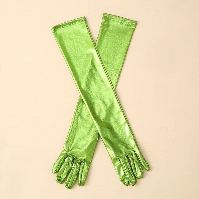 Guantes largos elásticos sexys para mujer, de charol, a la moda, para noche, ópera, fiesta, disfraces, guantes