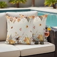 thumbnail image 4 of Fall Grey Orange Outdoor Waterproof Pillow Covers, Thanksgiving Pumpkins Rustic Maple Leaf Decorative Square Throw Pillowcase Sofa Cushion Sham for Patio/Couch/Chair, 20"x20" 2 Pack, 4 of 8