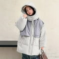 thumbnail image 6 of Atogsazn Kids Girls Winter Puffer Jacket Children Full Zip Long Sleeve Thick Warm Coat Outerwear Outfit Clothing 04-Gray 13-14 Years Fashion, 6 of 7