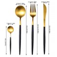thumbnail image 4 of 4Pcs Stainless Steel Flatware Set Fork Spoons Coffee Spoon Kitchen Tableware for Home Hotel Restaurant, Black + Golden, 4 of 7