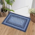 thumbnail image 2 of 2x3 Entryway Rug Small Bedroom Area Rug Braided Printed Mat for Living Room Farmhouse Kitchen Mat Indoor Non Slip Rustic Throw Carpet Machine Washable Rug for Sink Under Table, Navy, 2 of 9