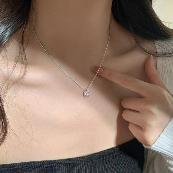 s925 sterling silver small  diamond necklace for women light luxury fashion exquisite collarbone chain niche design high-end necklace ornament