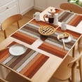 thumbnail image 5 of Burnt Orange Brown Placemats Set of 12 Farmhouse Vintage Wooden Place Mats Indoor Wipeable Table Mats Washable Cloth Dining Table Placemats for Kitchen Holiday Party Home Decor 13x19 Inch, 5 of 9