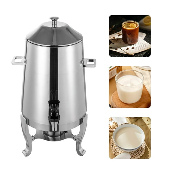 13L Hot Beverage Dispenser Silver Hot Drinks Dispenser Free Standing Coffee Chafer for Home, Hotels