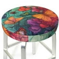 thumbnail image 3 of Lsque Butterfly Flower Cascade Pattern Round Bar chair cushion covers Velvet Fabric Premium Comfort Protects from Scratches and Stains for 14-17 Inch Chair-13 inch, 3 of 7