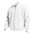 thumbnail image 3 of KyCheLot Mens Full Zip up Sweatshirt Long Sleeve Mock Neck Textured Pullover Loose Drop Shoulder Outwear, 3 of 6