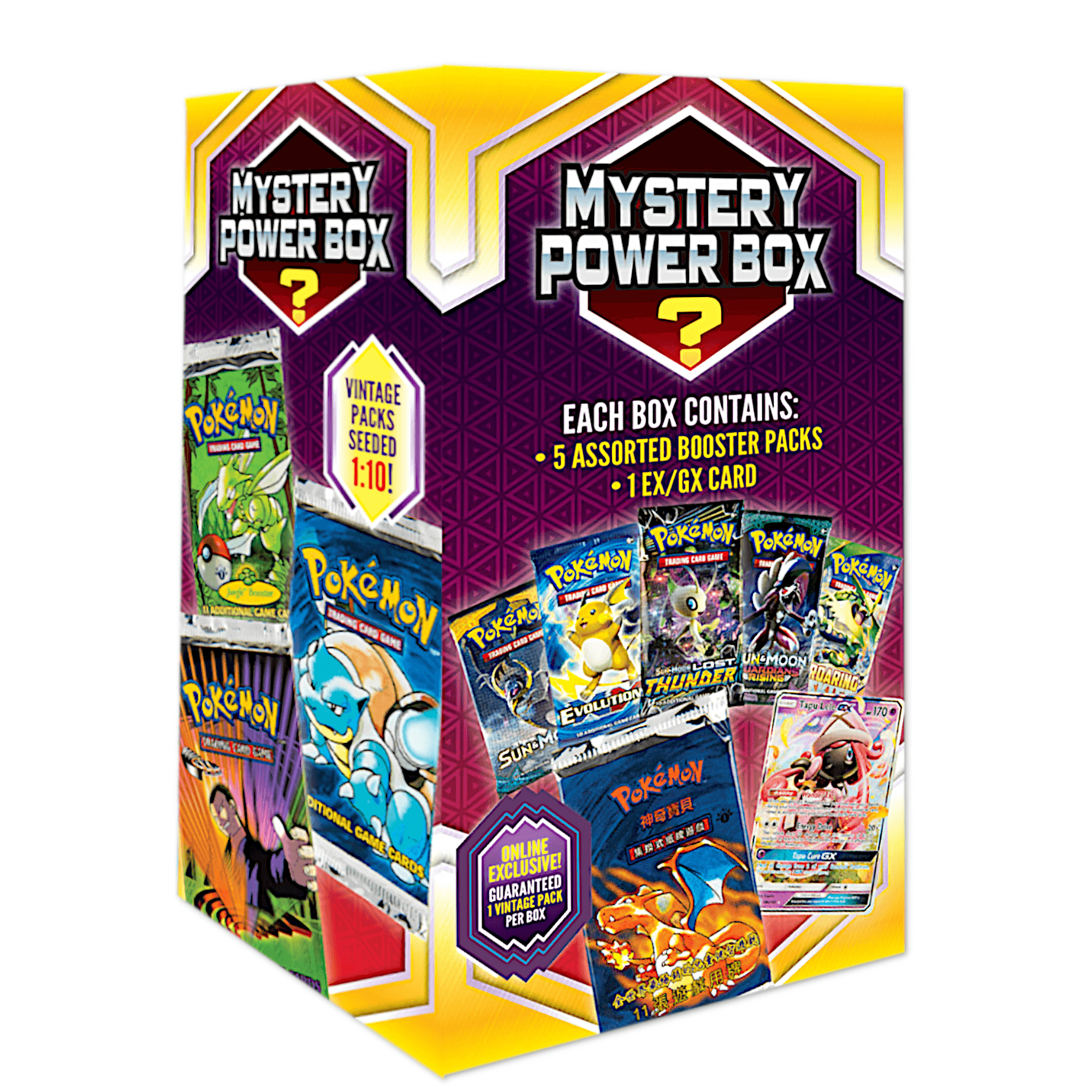 1 Ultra Rare Details about   Pokemon Mystery Box With Collectors Tin 50 Cards Empty Tin