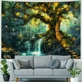 thumbnail image 4 of ONETECH Fairy Tales Magical Forest Tapestry, Nature Tree of Life with Elves Landscape Tapestry Wall Hanging for Living Room BedRoom Decoration Green, 4 of 6