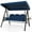 Navy, variant on Gymax 3-Seat Patio Swing Chair w/ Adjustable Canopy Thickened Cushions Pillow Outdooor Navy