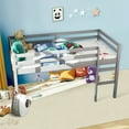 thumbnail image 3 of Miniyam Wood Kids Loft Bed with Ladder, Guardrails, Minimalist Design, Gray, 3 of 7