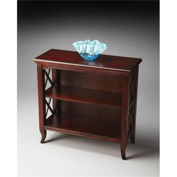 Beaumont Lane 2 Shelf Low Bookcase in Dark Brown