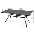 thumbnail image 4 of Sour Citrus 6-Person Outdoor Patio Dining Table with Umbrella Hole Weather-Resistant Rectangular Patio Furniture Table for Garden, Backyard and Deck, Black, 4 of 9