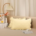 thumbnail image 6 of Unique Bargains 2Pcs Single Layer Wide Ruffles Envelope Closure Pillow Shams Yellow Queen, 6 of 7