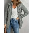 thumbnail image 3 of Cozy Cable Knit Button-Up Cardigan (XL, Red), 3 of 8