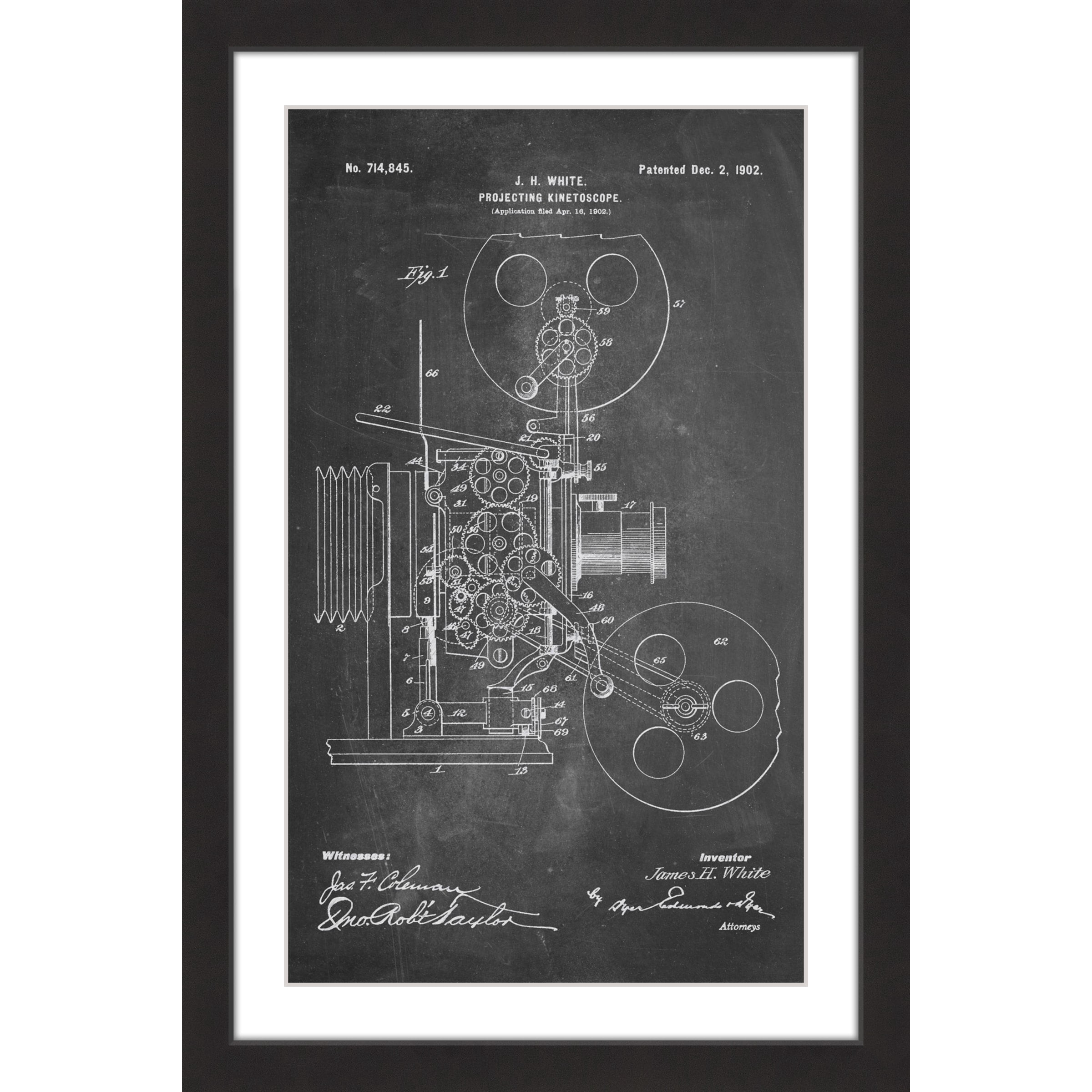 "Projector 1902 Chalk" Framed Painting Print