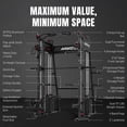 thumbnail image 3 of Mikolo M11 Elite Smith Machine Home Gym, 2200LBS Power Rack Cage with Dual 130LBS Weight Stacks, Functional Trainer with Weight Bench , Aluminum Pulleys and Other Attachments for Home Gym, 3 of 14