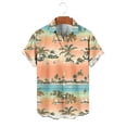 thumbnail image 7 of Xcmzpl Men's Hawaiian Short Sleeve Button Down Shirt Camp Collar Summer Beach Top Happy Father's Day Shirt for Dad Orange L, 7 of 7