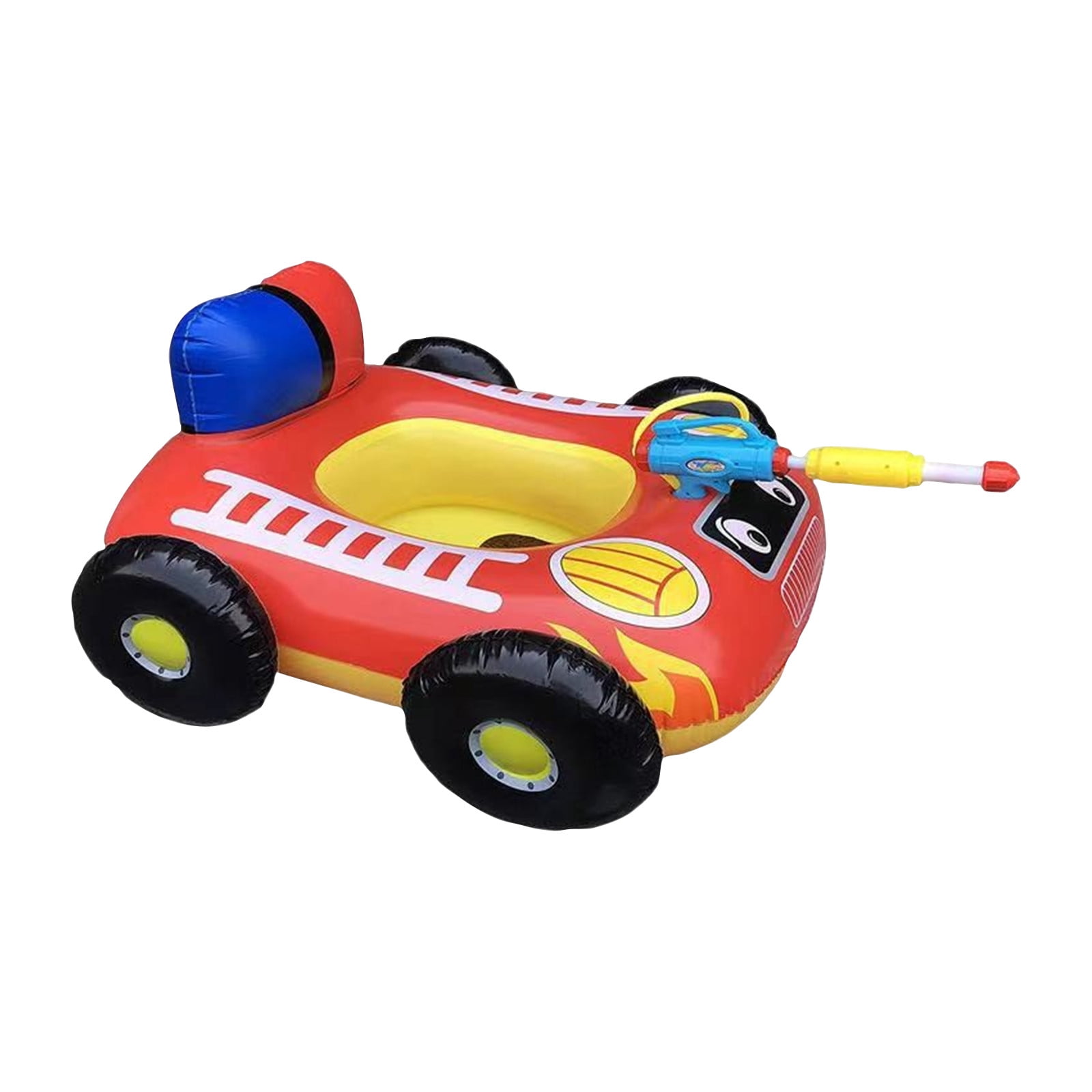 Red Kids Inflatable Sports Car Swim Ring, Toddler Car Seat Pool Float with Horn, Baby Swimming Float for Summer Pool Beach Water Play Toys for Boys Girls
