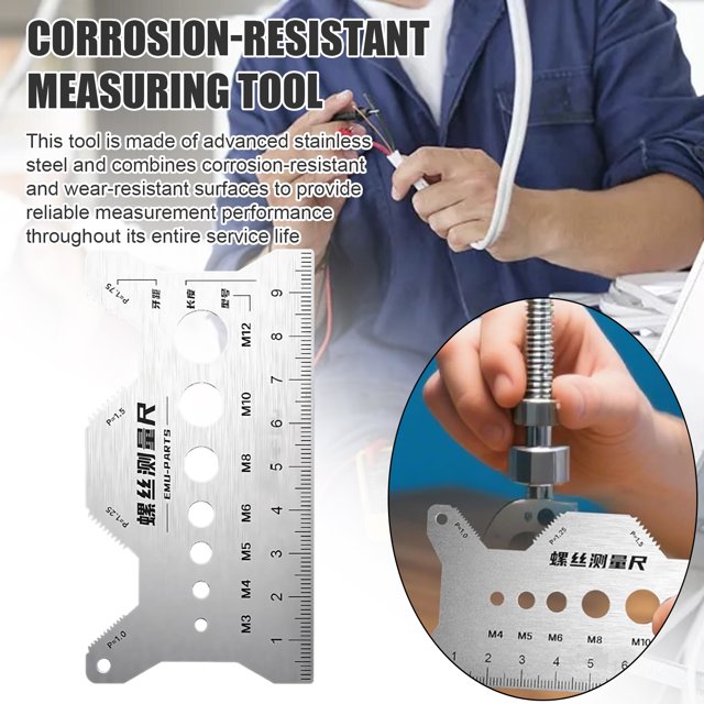 Metric Imperial Metal Thread Pitch Multi-Gauge with Double-Sided Layout Easy to Operate Compact Portable Thread Gauge