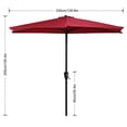 thumbnail image 3 of Media sombrilla de patio ABCCANOPY de 2,7 m (color burdeos) con sistema de manivela, 3 of 7